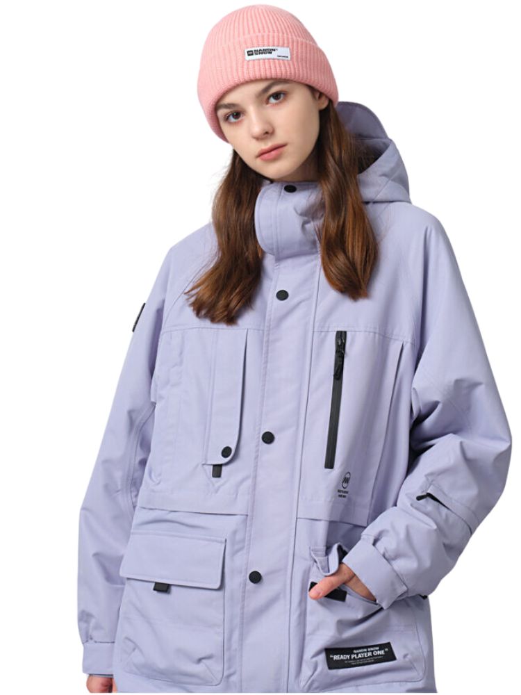 XwXwSeui Men Women Candy Color Hooded Snow Jacket