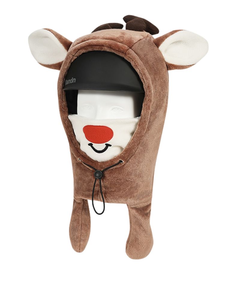 XwXwSeui Kids Plush Jumping Ear Snow Helmet Hood