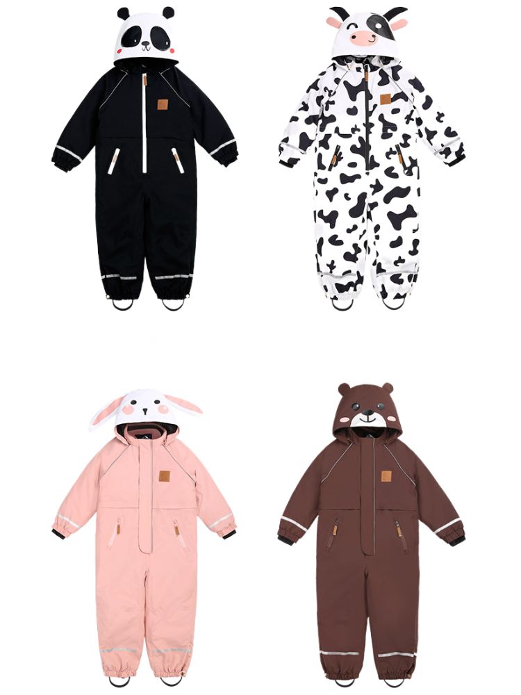 XwXwSeui Kids Insulated Animals Graphic Ski Jumpsuit