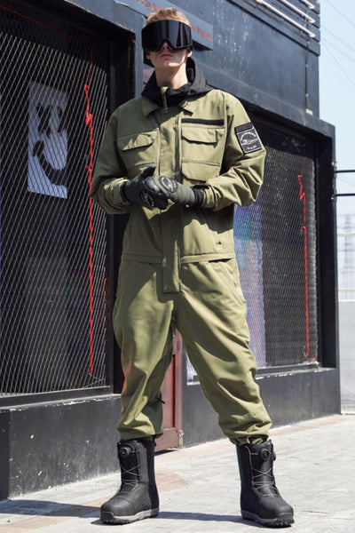 XwXwSeui Men Women Reflective Insulated Waterproof Ski Jumpsuit