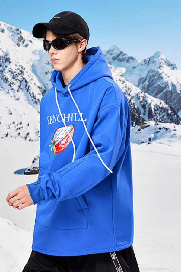 XwXwSeui Women Men Fleeced Waterproof Outdoor Breathproof Snowboarding Hoodie