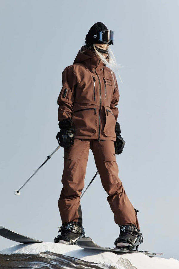 XwXwSeui Men Women 3L Windproof Shell Snow Bibs