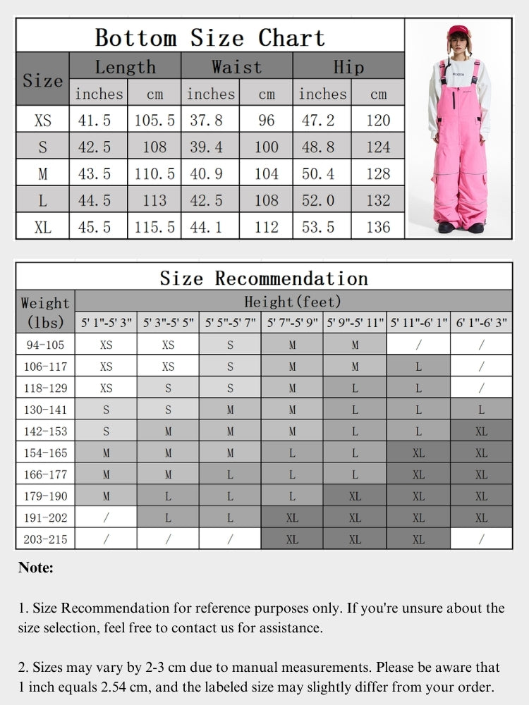 XwXwSeui Men Women Fleeced Reflective Baggy Snow Bibs