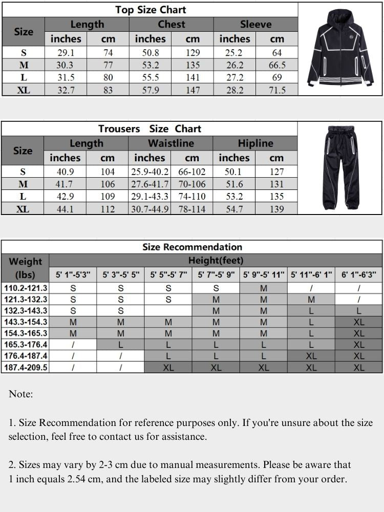 XwXwSeui Men Women Lines Outdoor Snow Suits-Green Series