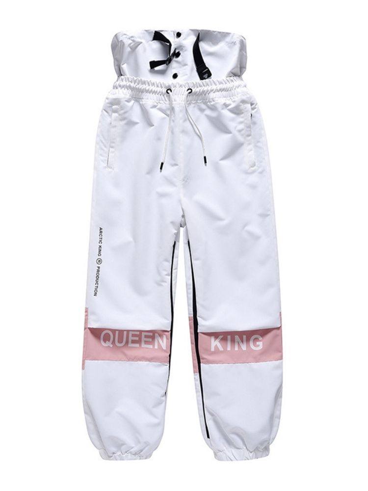 XwXwSeui Men Women Windproof Insulated Snow Suits-White Series