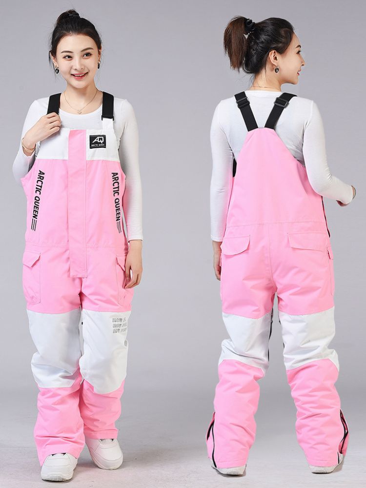 XwXwSeui Men Women Colorblock Shell Snow Bibs