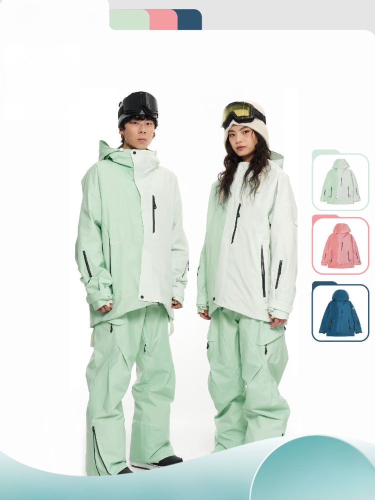 XwXwSeui Men Women Gradient Insulated Snow Suits