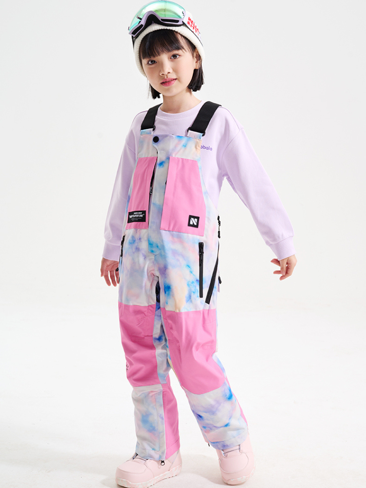 XwXwSeui Kids Colorblock Outdoor Snow Bibs