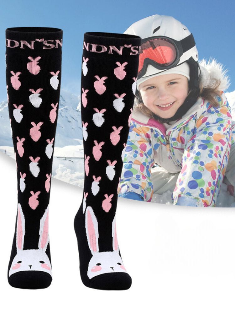 XwXwSeui Kids Insulated Long Pattern Ski Socks