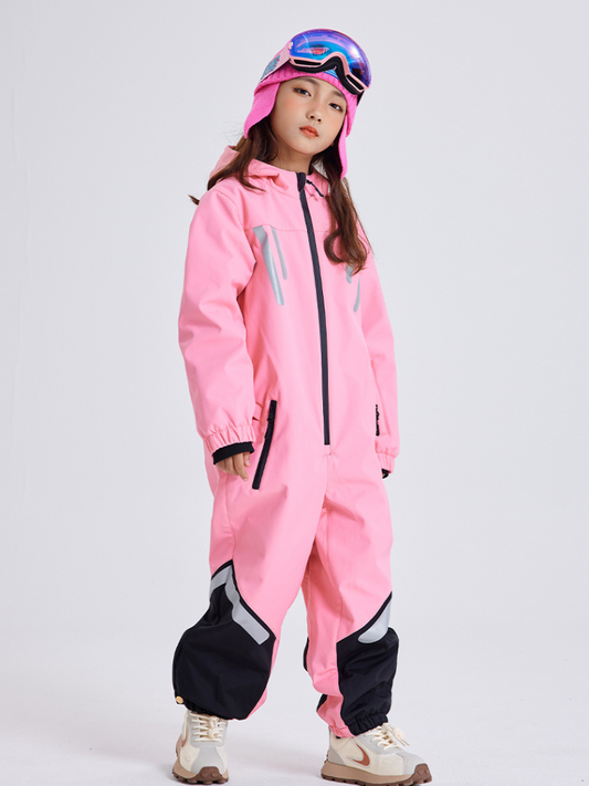 XwXwSeui Kids Reflective Liners Insulated Ski Jumpsuit