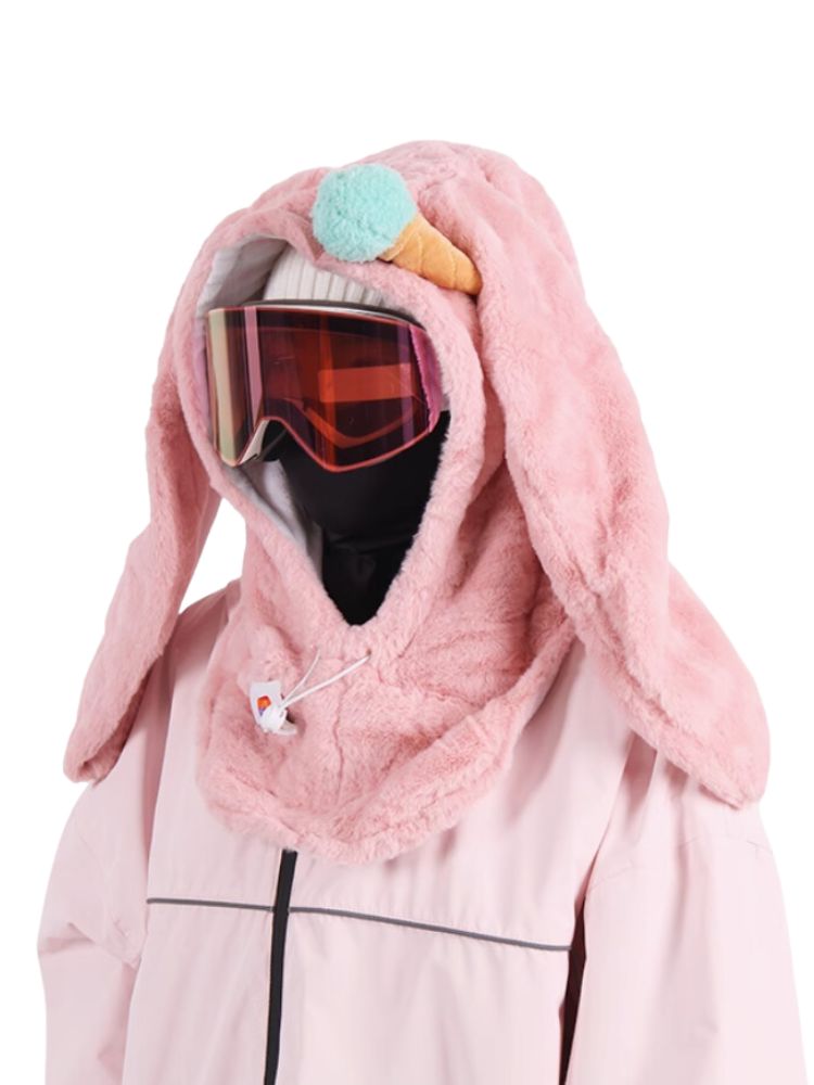 XwXwSeui Men Women Catoon Rabbit Snow Helmet Hood