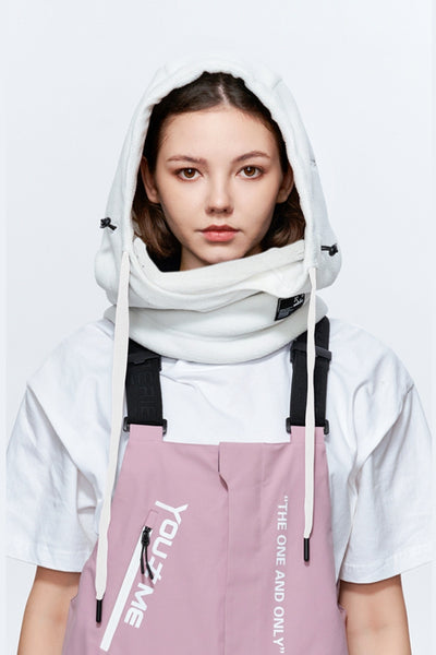 XwXwSeui Men Women Colorblock Fleeced Snow Helmet Hood