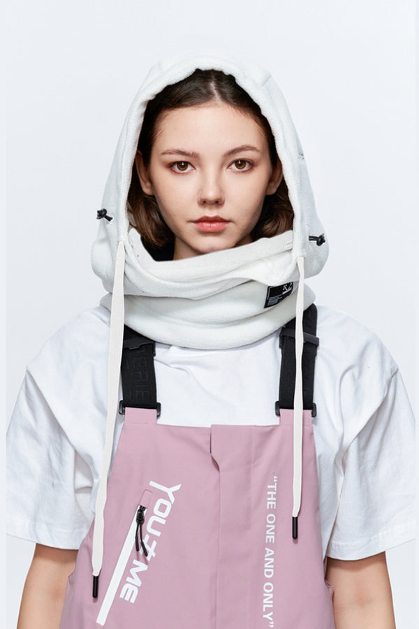 XwXwSeui Men Women Colorblock Fleeced Snow Helmet Hood