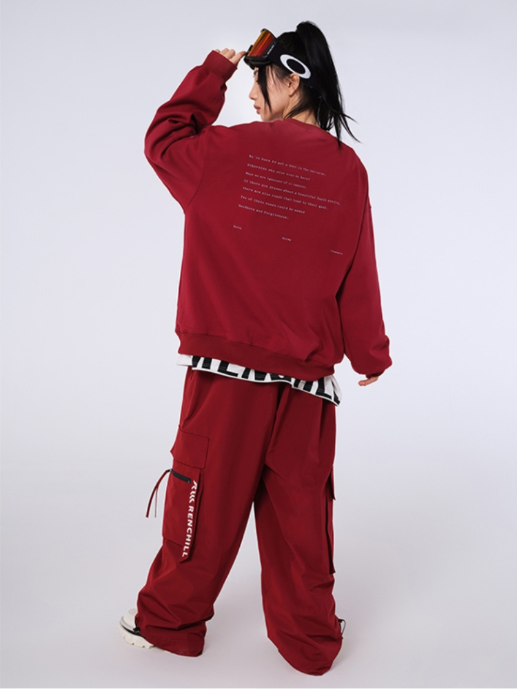 XwXwSeui Men Women Loose Style Trendy Hip-Hop Ski Pants