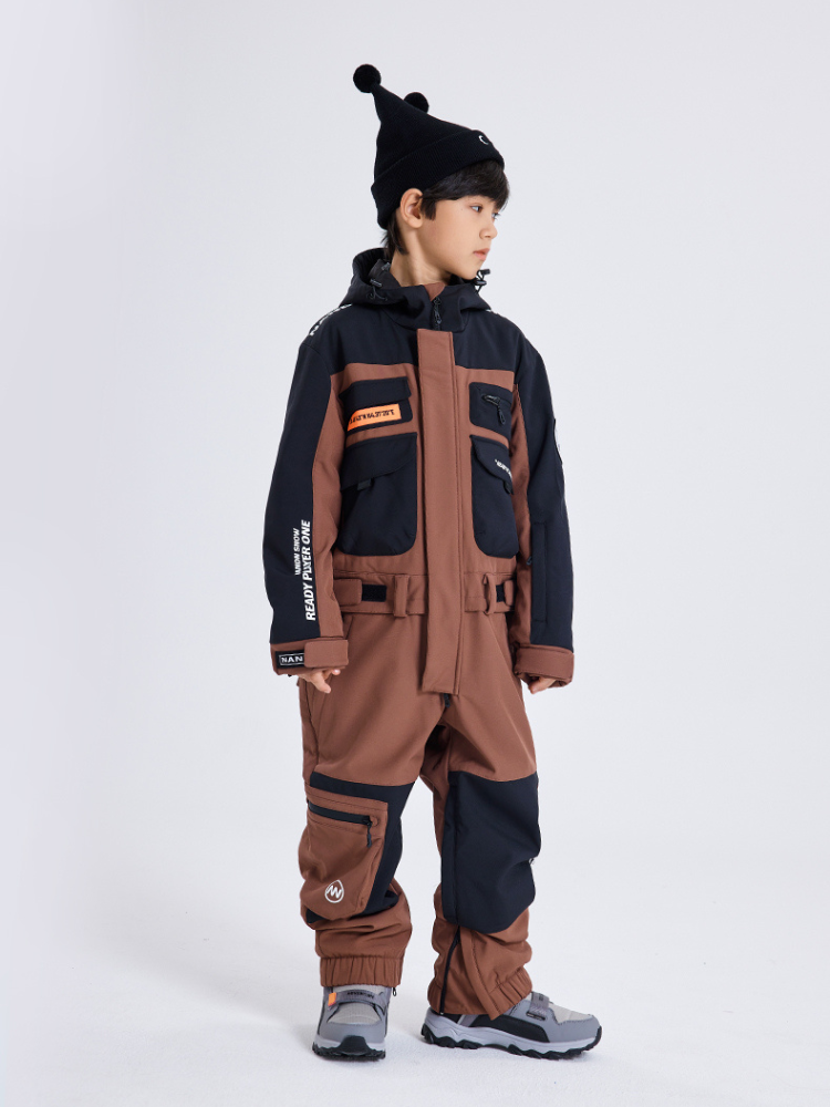 XwXwSeui Kids Hooded Insulated Ski Jumpsuit