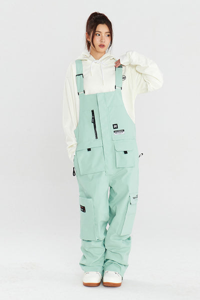 XwXwSeui Women Men Shell 3L Outdoor Waterproof Patchwork Chic Snowboard Bibs