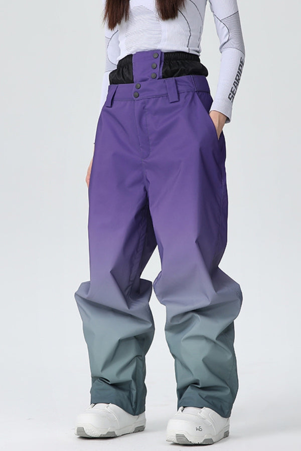 XwXwSeui Men Women Insulated 3L Breathable Gradient Waterproof Snow Pants