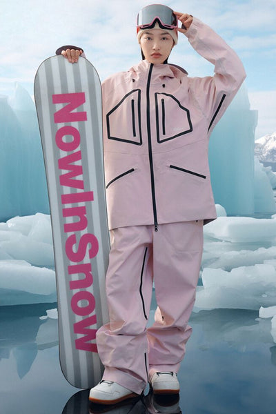 XwXwSeui Men Women 3L Shell Reflective Snow Bibs