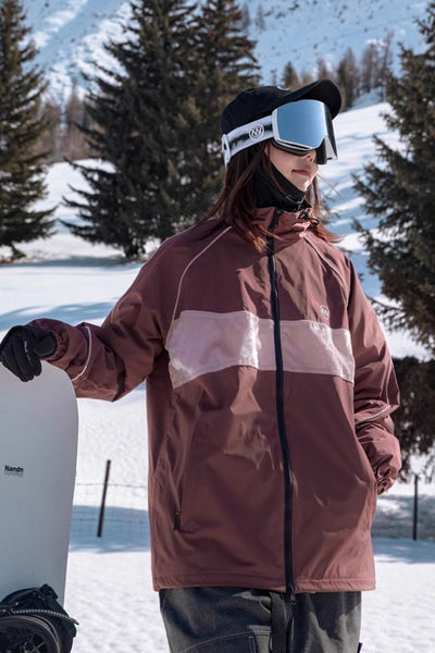 XwXwSeui Men Women Splicing Velvet Block Snow Jacket