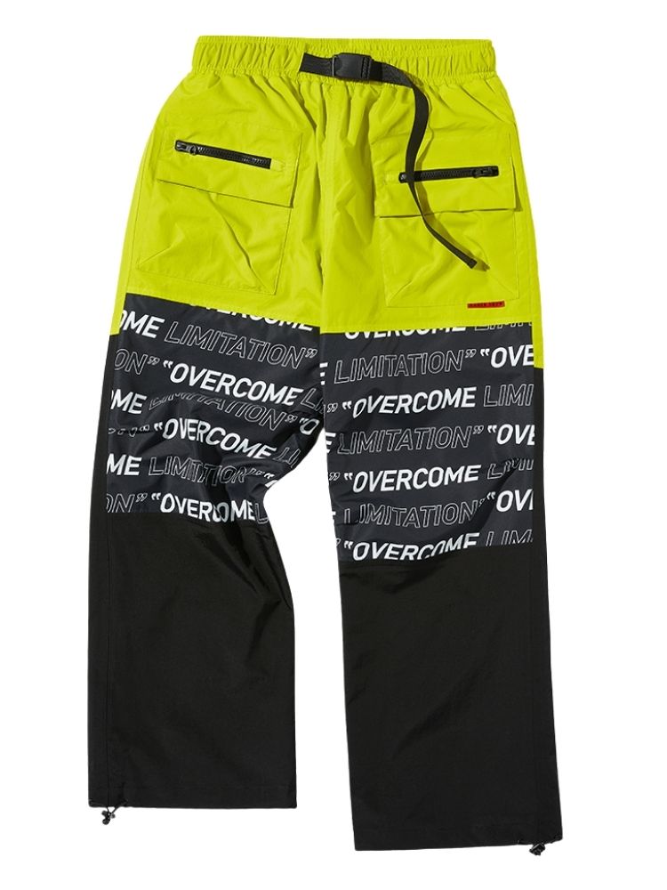 XwXwSeui Men Women Colorblock Waterproof Outoor Ski Pants