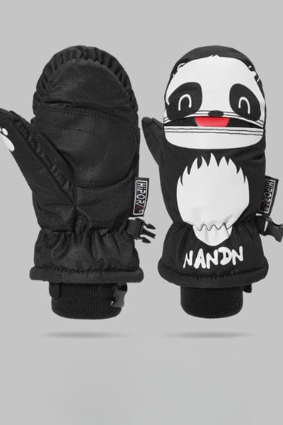 XwXwSeui Kids Waterproof Cartoon Insulated Snow Mittens