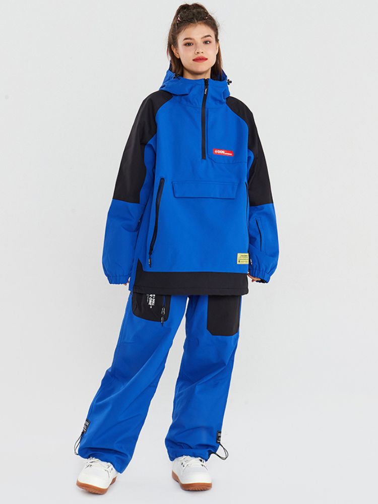 XwXwSeui Men Women Loose Colorblock Ski Pants