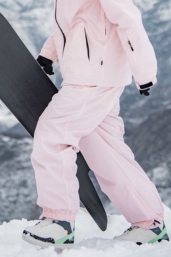 XwXwSeui Women Men Fleeced Waterproof Loose Baggy Snowboarding Trousers