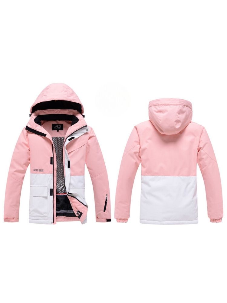 XwXwSeui Men Women Hooded Insulated Snow Suits-Pink Series