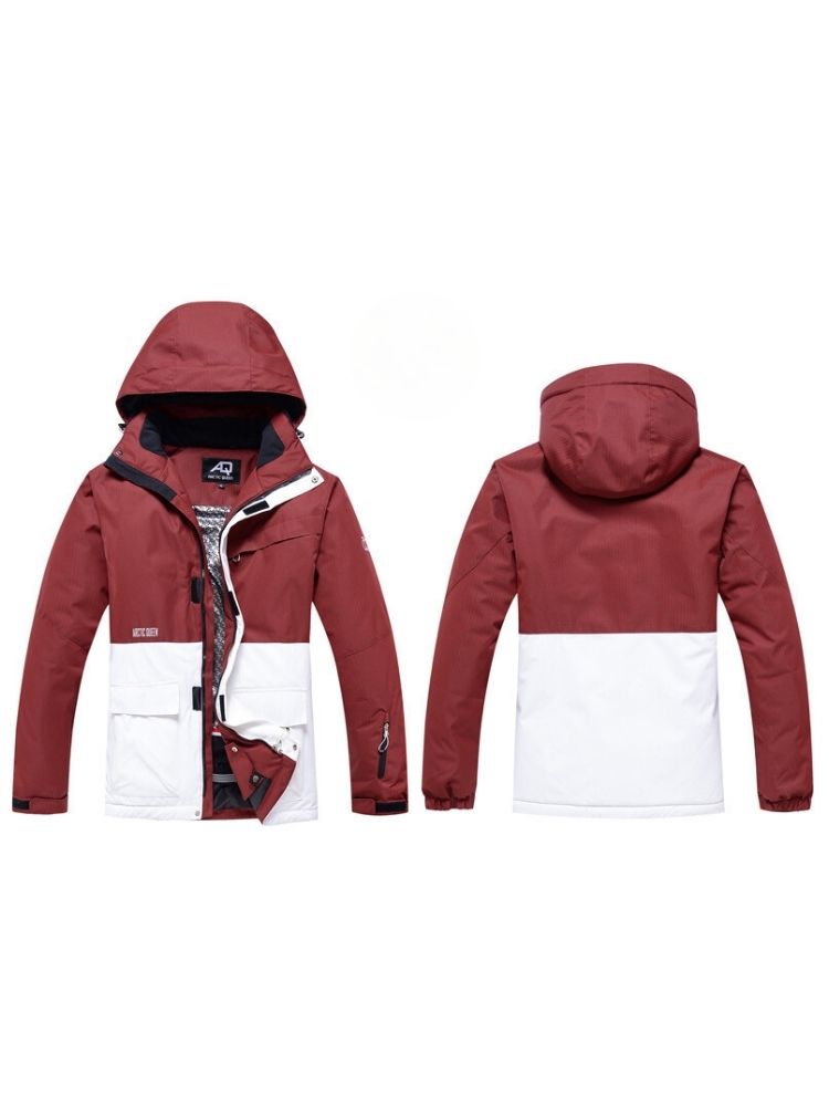 XwXwSeui Men Women Hooded Insulated Snow Suits-Red Series