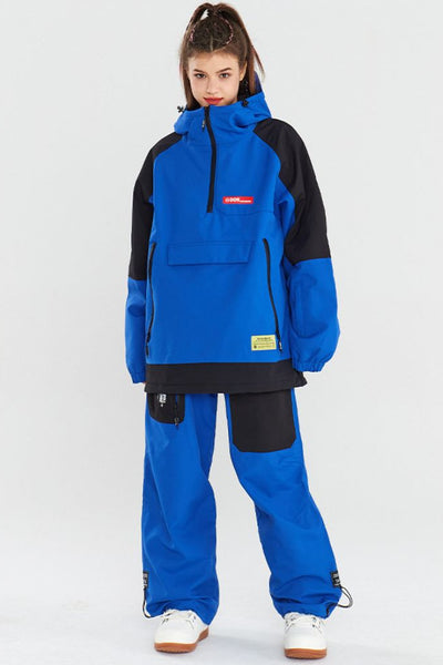 XwXwSeui Men Women Loose Colorblock Ski Pants