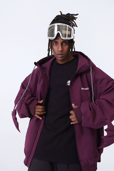 XwXwSeui Women Men Little Devil Warm Wear-Resistant Waterproof Loose Veneer Snow Jacket