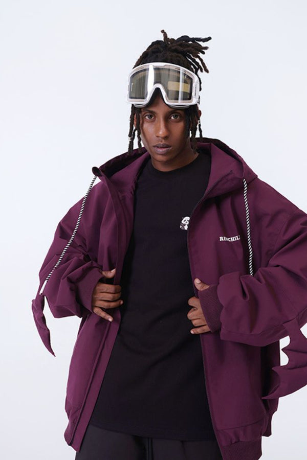 XwXwSeui Women Men Little Devil Warm Wear-Resistant Waterproof Loose Veneer Snow Jacket