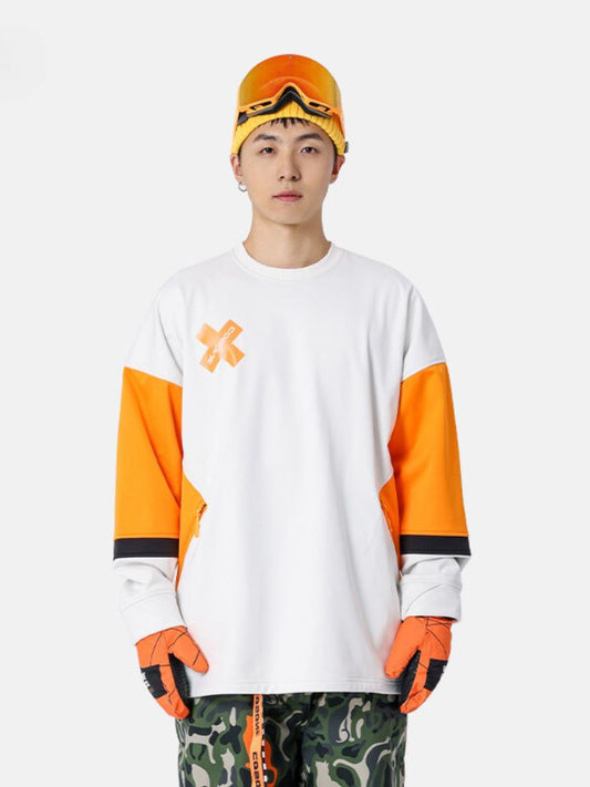 XwXwSeui Men Women Colorblock Hip-hop Ski Sweatshirt