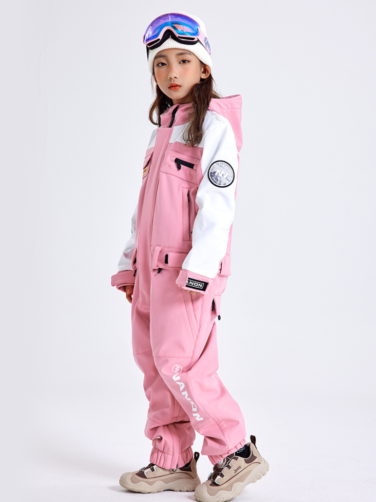 XwXwSeui Kids Hooded Insulated Ski Jumpsuit