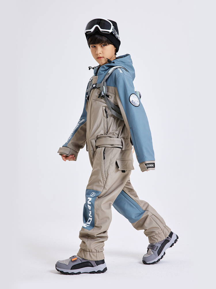 XwXwSeui Kids Hooded Insulated Ski Jumpsuit