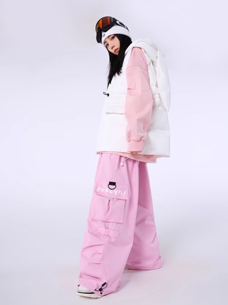 XwXwSeui Men Women Loose Hip-hop Trendy Snow Pants