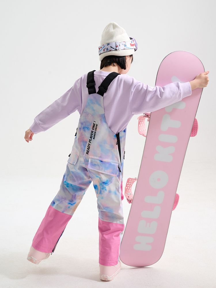 XwXwSeui Kids Colorblock Outdoor Snow Bibs