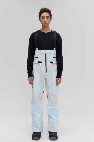 XwXwSeui Womens Mens Shell Breathproof Chic Baggy Patchwork Skiing Bibs