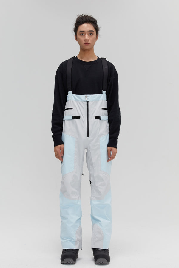 XwXwSeui Womens Mens Shell Breathproof Chic Baggy Patchwork Skiing Bibs