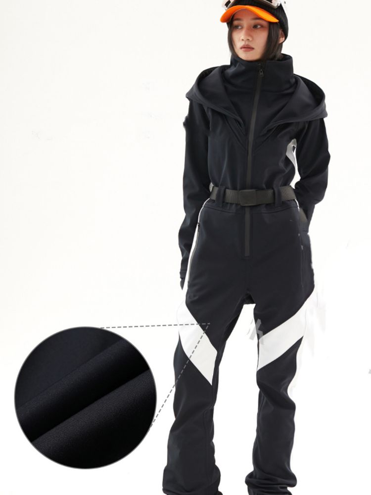 XwXwSeui Women Snowboard Thickened Hood Ski Jumpsuits