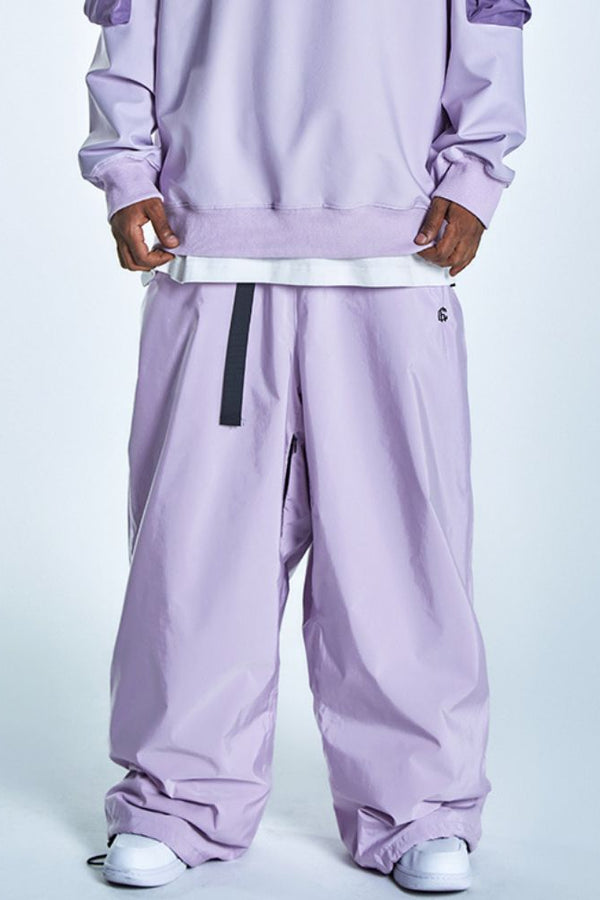 XwXwSeui Women Men Red Loose Fashion Single Double Board Hip Hop Style Ski Pants