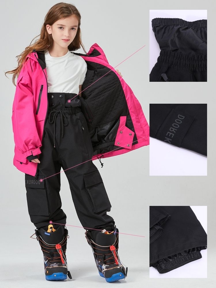 XwXwSeui Kids Loose Insulated Ski Pants