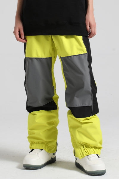 XwXwSeui Women and Men Fleeced Outdoor Waterproof Baggy Fashion Snowboard Pants