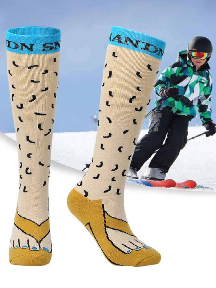 XwXwSeui Kids Insulated Long Pattern Ski Socks