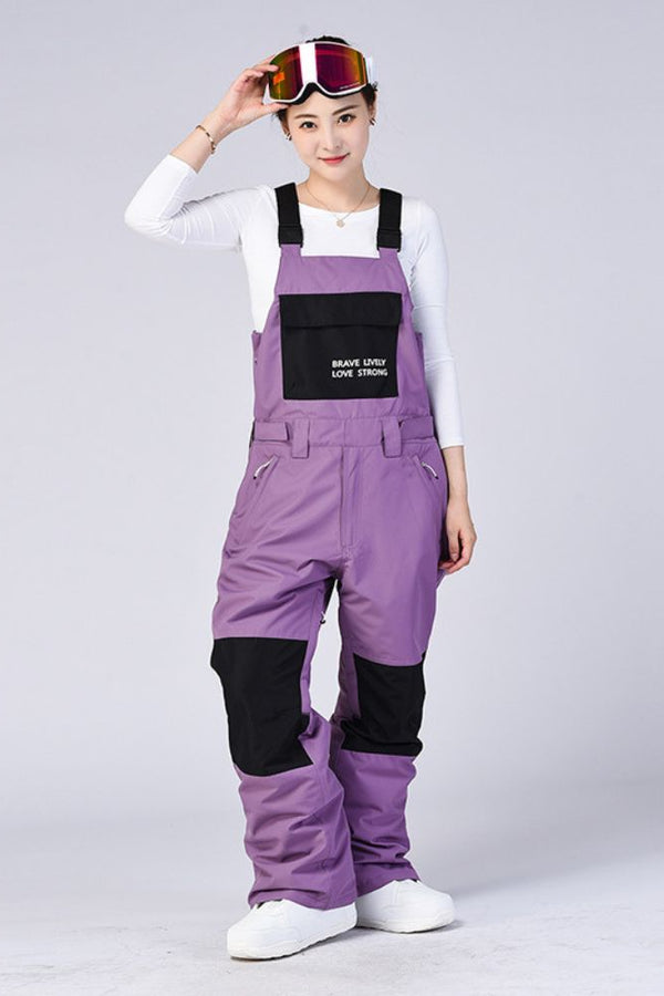 XwXwSeui Men Women Insulated Waterproof Snow Bibs