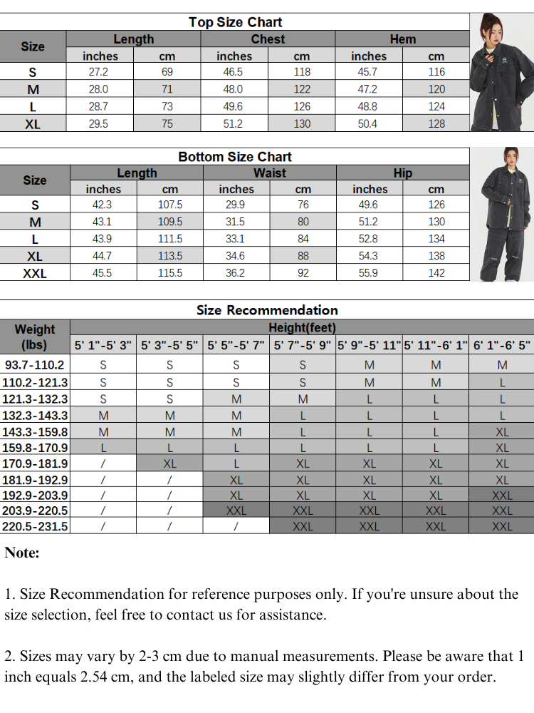 XwXwSeui Men Women Baggy Style Cowboy Snow Suits