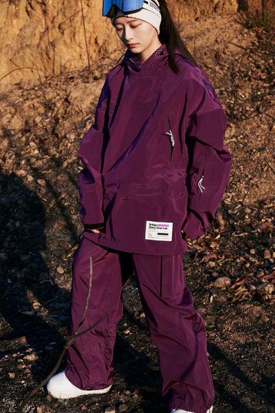 XwXwSeui Womens Mens Shell Waterproof Chic Hooded Baggy Zipper Skiing Suits