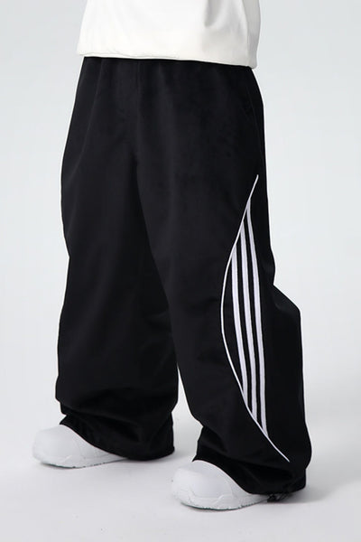 XwXwSeui Women Men Shell Velvet Loose Waterproof Outdoor Snowboard Pants