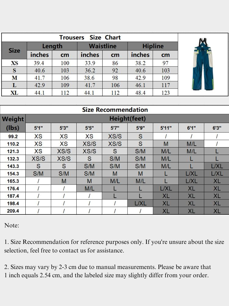 XwXwSeui Men Women Shell Loose Snow Bibs